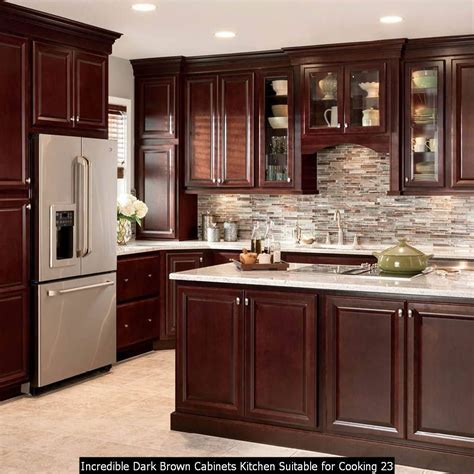 kitchen with dark wood cabinet and stainless steel|kitchen with dark cabinets.